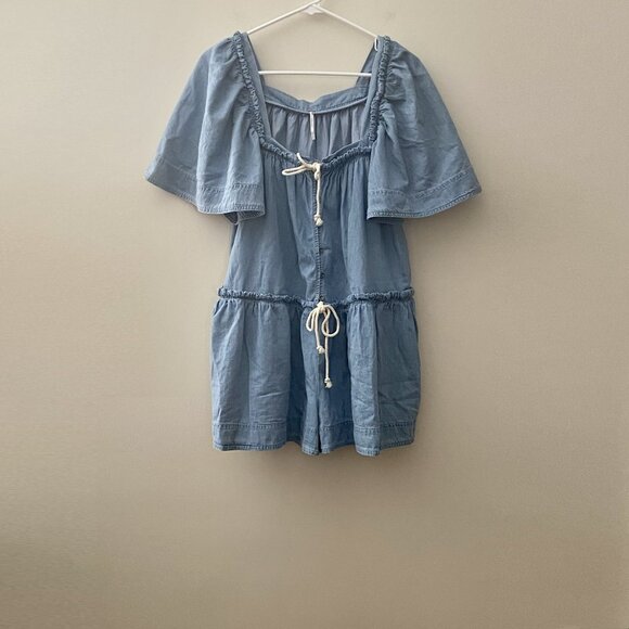 Free People County Line Denim Romper NWOT - Picture 5 of 9
